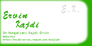 ervin kajdi business card